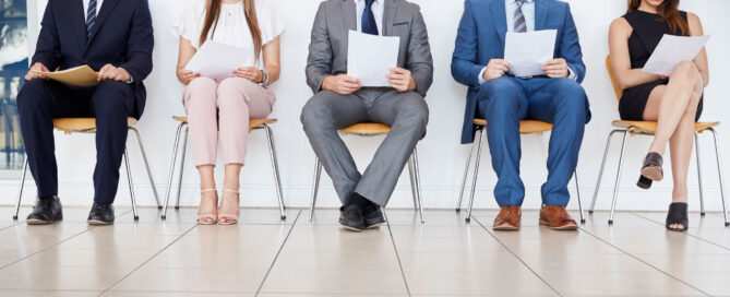 People sitting and waiting for their interview