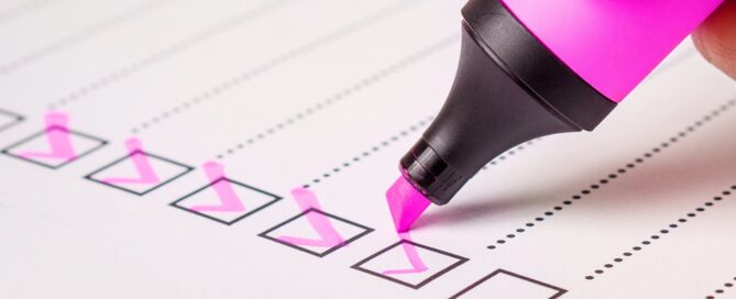 a pink highlighter pen check boxes on a form